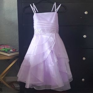 Lavender ruffle kids formal dress sz 9/10